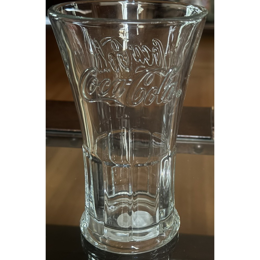 4 Vintage Libbey Coca Cola Brand Flared 6.25" Heavy 16oz Coke Glasses NWT